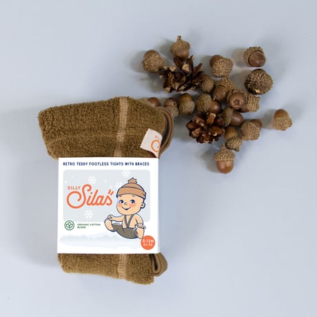 SILLY Silas Teddy Warmy Footless Collection_Acorn Brown