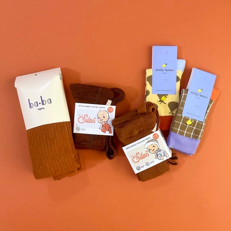 Sticky Lemon_socks (check harvest moon,pears) / 13-14.6,15.2-16.8,17.1-19.1cm