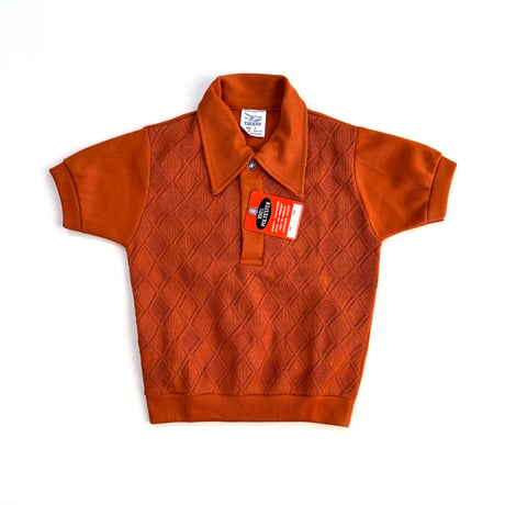 70s polo shirts (Orange,Blue,Brown) / 6years・116cm (dead stock)