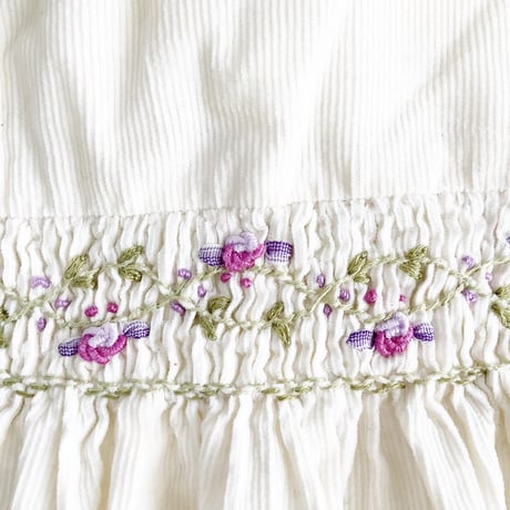 embroidery corduroy dress
