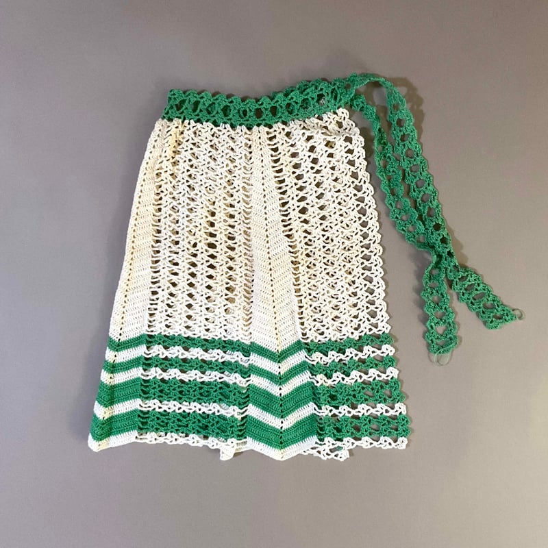 60s crochet apron (Red) | 2e CHESTS