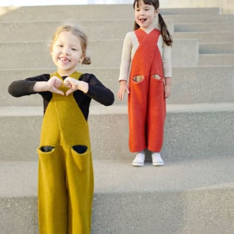 NAMUUU_CROSSNECK OVERALLS (Camel/Poppy Red/Olive) / 4years