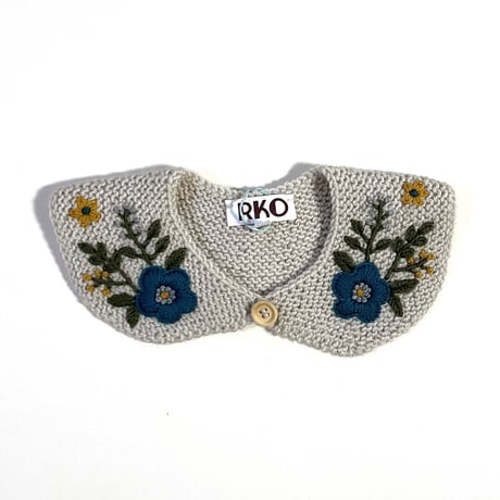 RKO_Embroidery Collar (GREY/GREEN/RED) / 1-3,3-5years