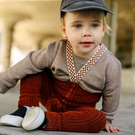 SILLY Silas Granny Teddy Warmy Footless Collection_Cinnamon Checked
