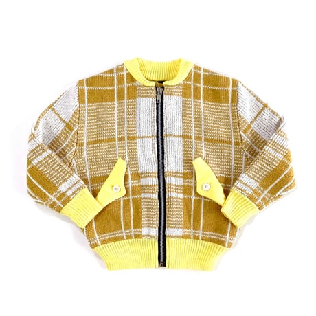 LIGNE NOIRE ENFANTS_ TARTAN JACKET (Fuxia/Gold Beige) / 2years