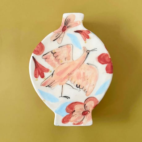 Celia Wood_SLAB VASES (yellow bird,pink bird)