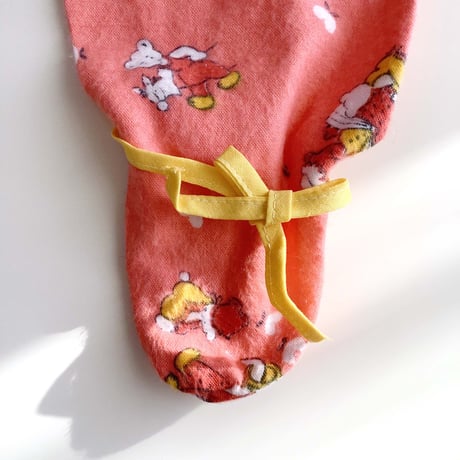 60s textile romper&bib set  (dead stock)