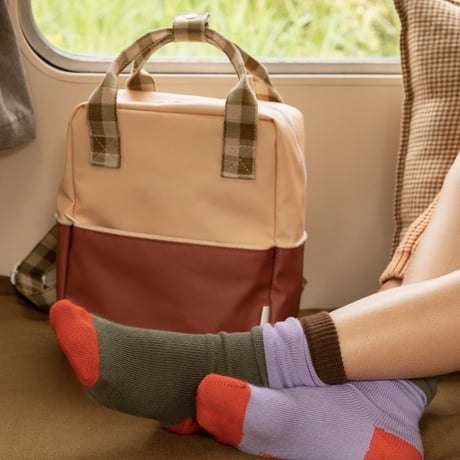 Sticky Lemon_Knee high socks (gingham,colourblocking) / 13-14.6,15.2-16.8,17.1-19.1cm