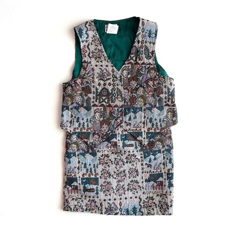 jacquard vest&skirt set / 8years