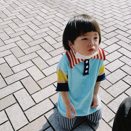 LIGNE NOIRE ENFANTS_ POLO (Light Blue/Red) / 6years