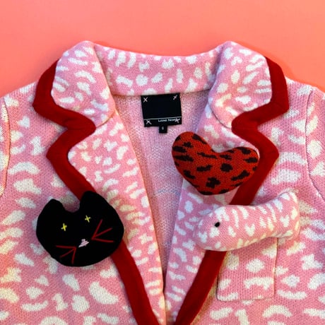 LIGNE NOIRE E._LEOPARD JACKET (SHOCK PINK) / 6years・120cm