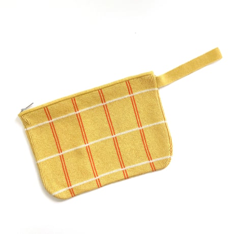 LIGNE NOIRE E._TARTAN ZIP POCHETTE (YELLOW/ORANGE)