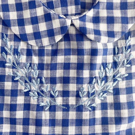 RKO_Checkered Dress with Embroidery (Red,Blue) / 3-4,4-5,5-6,6-7years