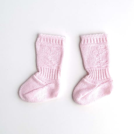 pink knitting booties (dead stock)