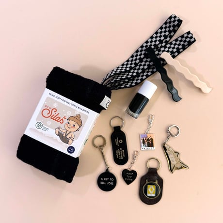 black and white key chain