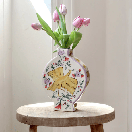 Celia Wood_SLAB VASES (yellow bird,pink bird)