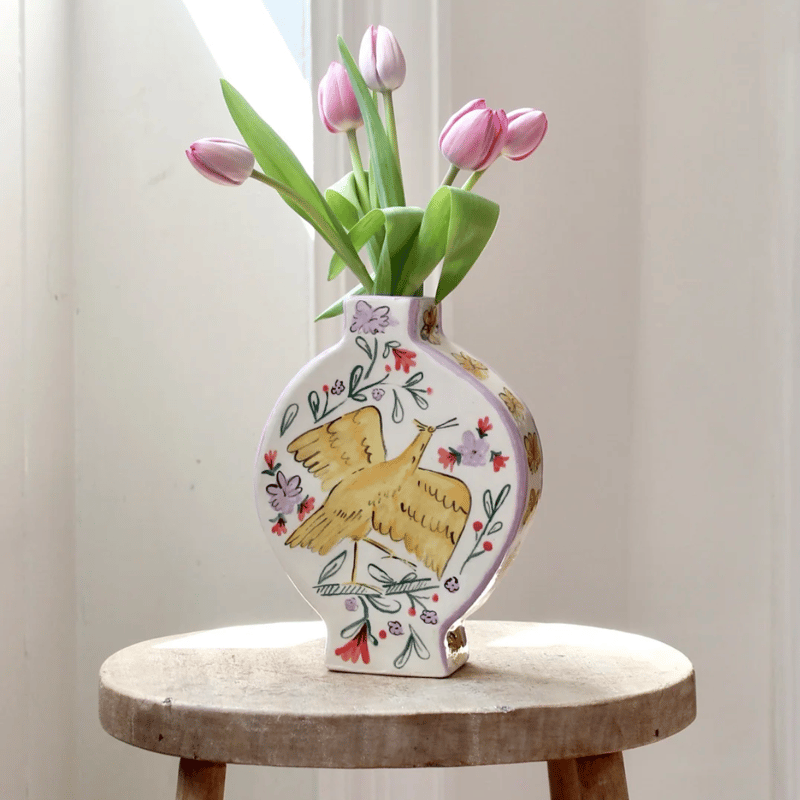 Celia Wood_SLAB VASES (yellow bird,pink bird) |