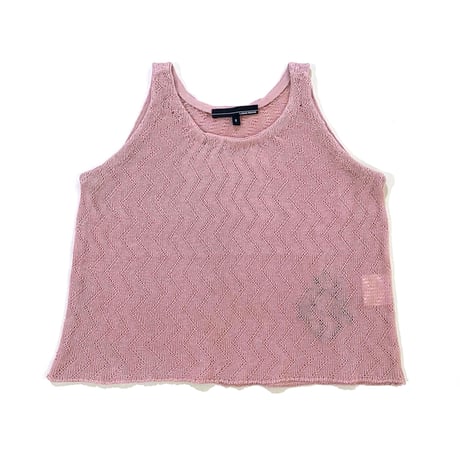 LIGNE NOIRE ENFANTS_ THANK TOP VINTAGE PINK CAT EMBROIDERY / 6years