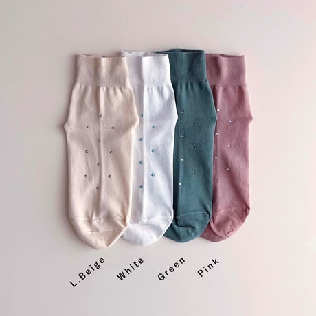 2e CHESTS×MARCOMONDE_STONE SHORT socks (Green,Pink,White)