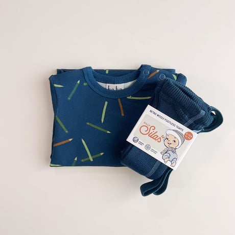 SILLY Silas Wooly Warmy Footless Collection_Blue Sapphire
