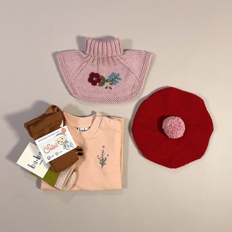 RKO_Beret Hat (GREY/RED) / 3-5years