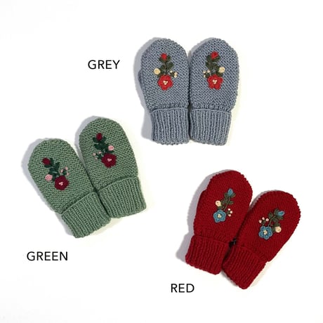 RKO_Mittens (GREY/GREEN/RED) / 1-2,3-4,5-6years