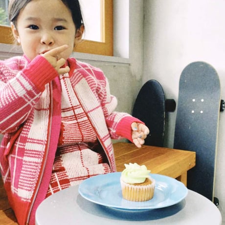 LIGNE NOIRE ENFANTS_ TARTAN JACKET (Fuxia/Gold Beige) / 2years