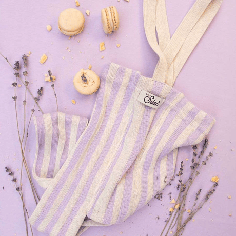 SILLY Silas Footless Collection_Lavender × Cream Striped