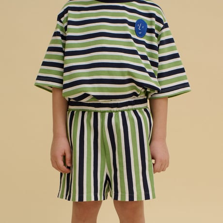 OXOX CLUB_Striped Potato Patch Tee (Green,Yellow) / 86-92,98-104,110-116,122-128,134-140cm