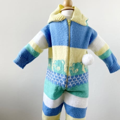 bear knitting snowsuit