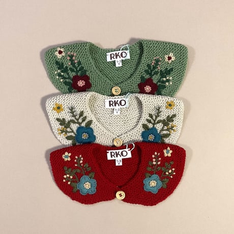 RKO_Embroidery Collar (GREY/GREEN/RED) / 1-3,3-5years