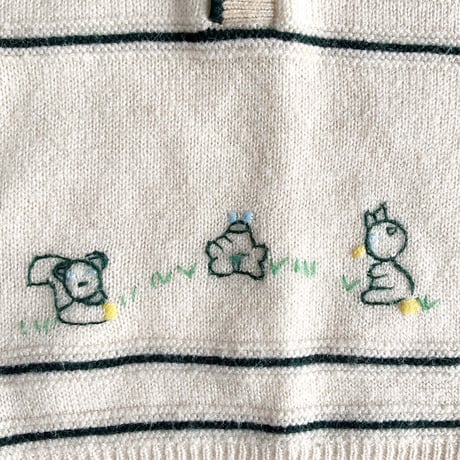 60s embroidery knitting polo / 12months