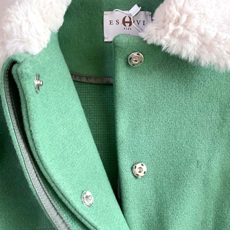 Eshvikids_FOX FUR COAT (BURGUNDY/GREEN) / 3,4,5,6years