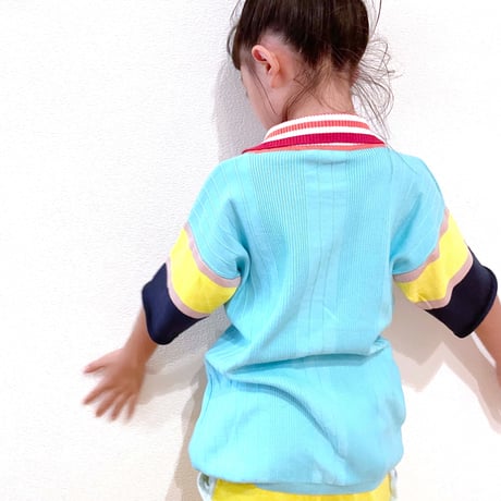 LIGNE NOIRE ENFANTS_ POLO (Light Blue/Red) / 6years