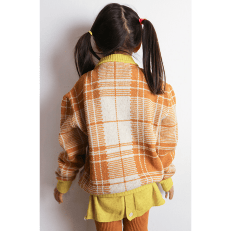 LIGNE NOIRE ENFANTS_ TARTAN JACKET (Fuxia/Gold Beige) / 2years