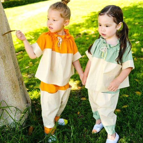 NAMUUU_KANGAROO POCKET PANTS(HAWAIIAN ORANGE) / 2-3years