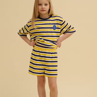 OXOX CLUB_Striped Mini Shorts (Green,Yellow) / 86-92,98-104,110-116,122-128,134-140cm