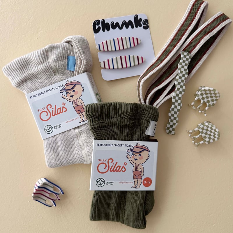 シャルボン　ハーフタイツ　ホワイト✕ネイビー シャルボン ハーフタイツ ホワイト✕ネイビー シャルボン ハーフ