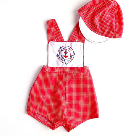 sailor romper&cap set / 9months