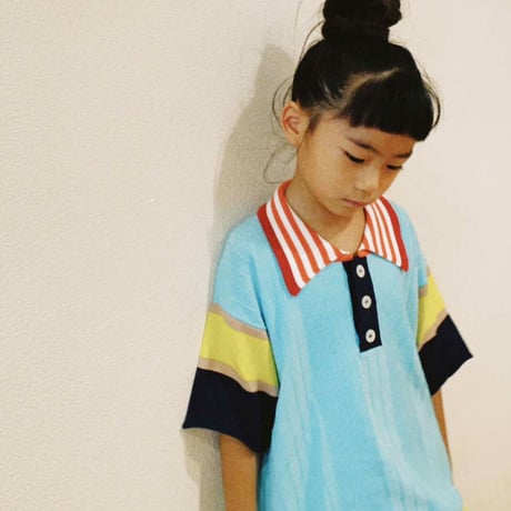 LIGNE NOIRE ENFANTS_ POLO (Light Blue/Red) / 6years