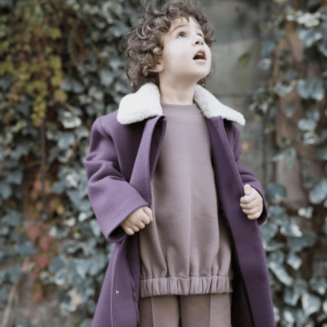 Eshvikids_FOX FUR COAT (BURGUNDY/GREEN) / 3,4,5,6years