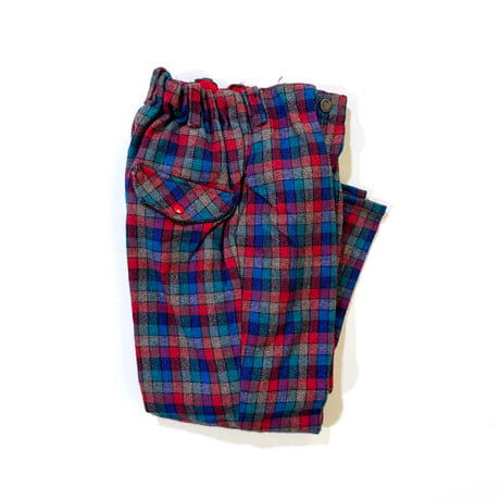 70s plaid pants / 120cm