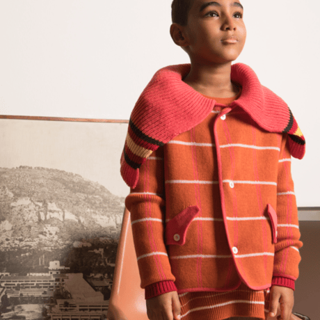 LIGNE NOIRE E._TARTAN2 JACKET(ORANGE) / 4years(110cm)
