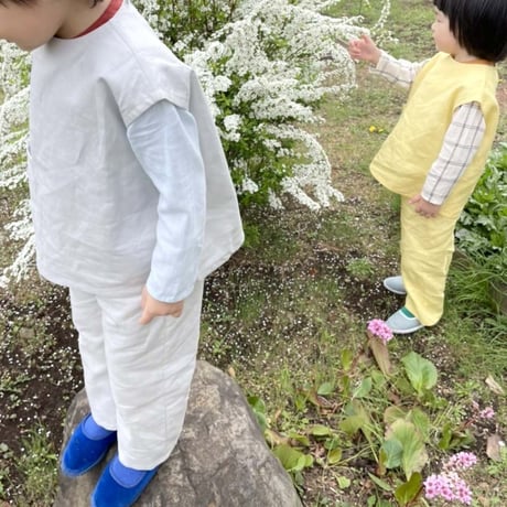 Eshvikids_LINEN SET (GREY/PINK/YELLOW) / 3,4years