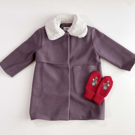 Eshvikids_FOX FUR COAT (BURGUNDY/GREEN) / 3,4,5,6years