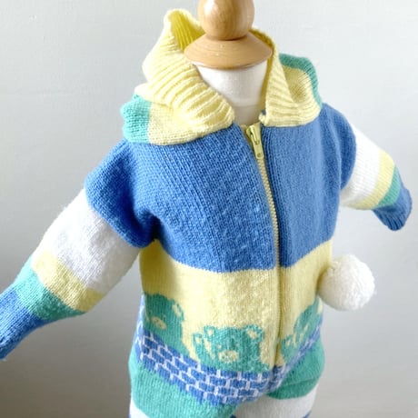 bear knitting snowsuit