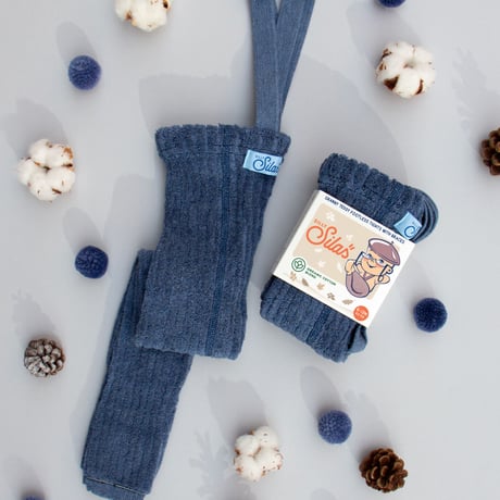 SILLY Silas Granny Teddy Warmy Footless Collection_Steel Blue