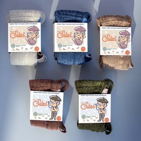 SILLY Silas Granny Teddy Warmy Footless Collection_Steel Blue