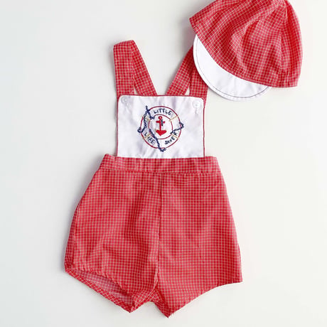 sailor romper&cap set / 9months