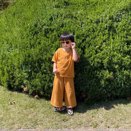 Vild-House of Little_KIMONO SHIRT (ARCHIPELAGO BLUE/DARK OCHRE) / 3-4,4-5,5-6years